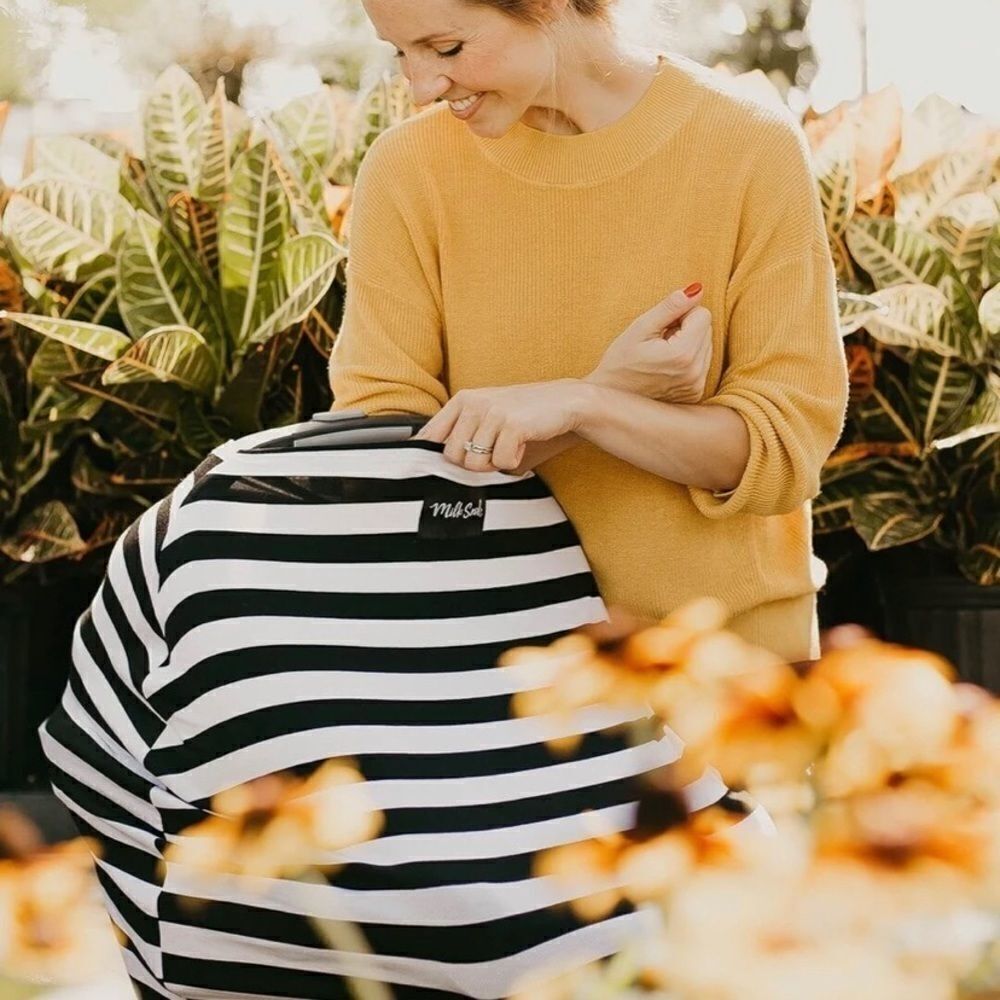 Milk Snob Black & White Stripe Cover D1‎